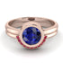 Bezel Sapphire Bridal Set - Emerson No. 59